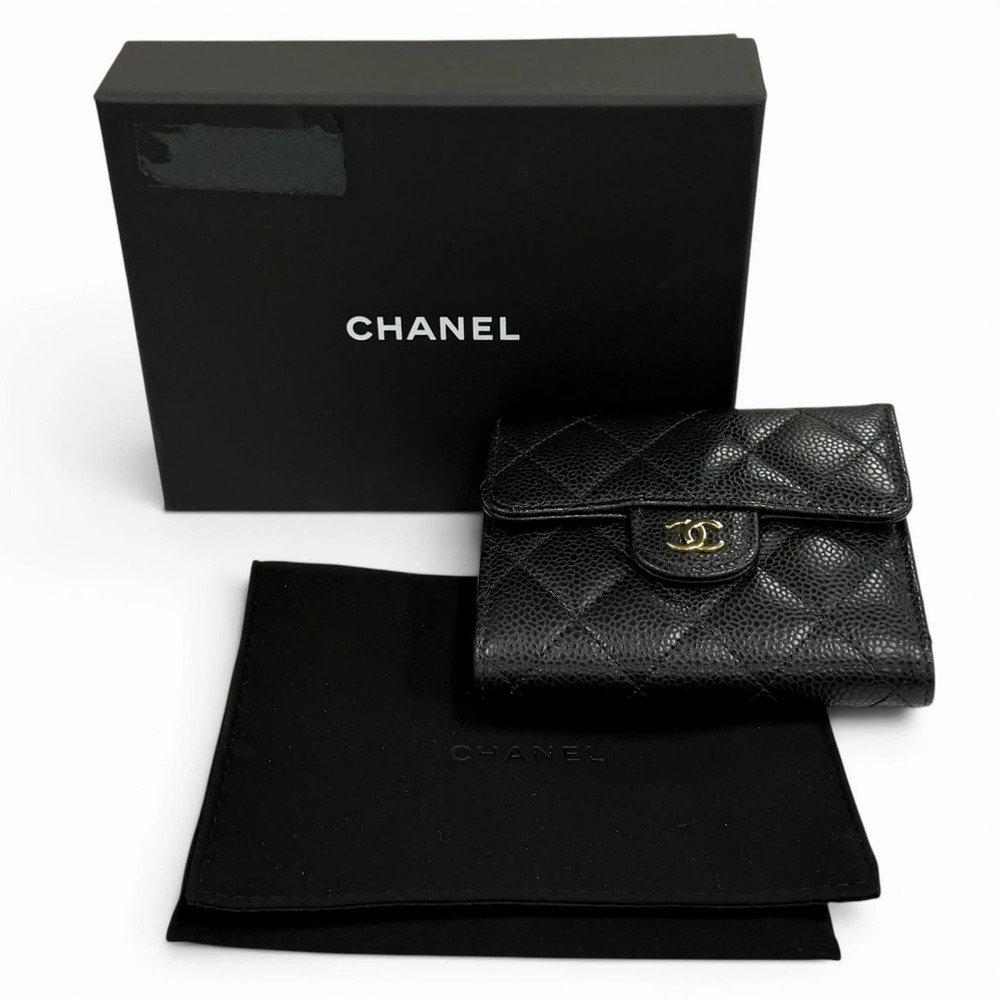 CHANEL Black Caviar Leather Logo Wallet - Picture 2 of 12